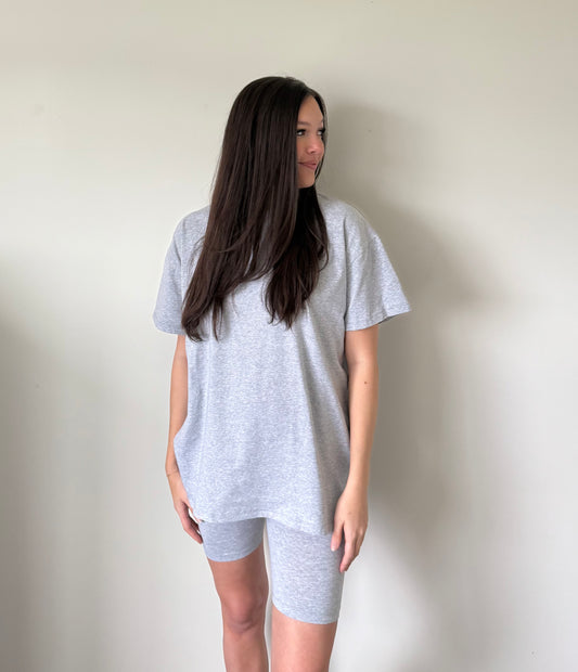 Biker shorts set - Heather Grey