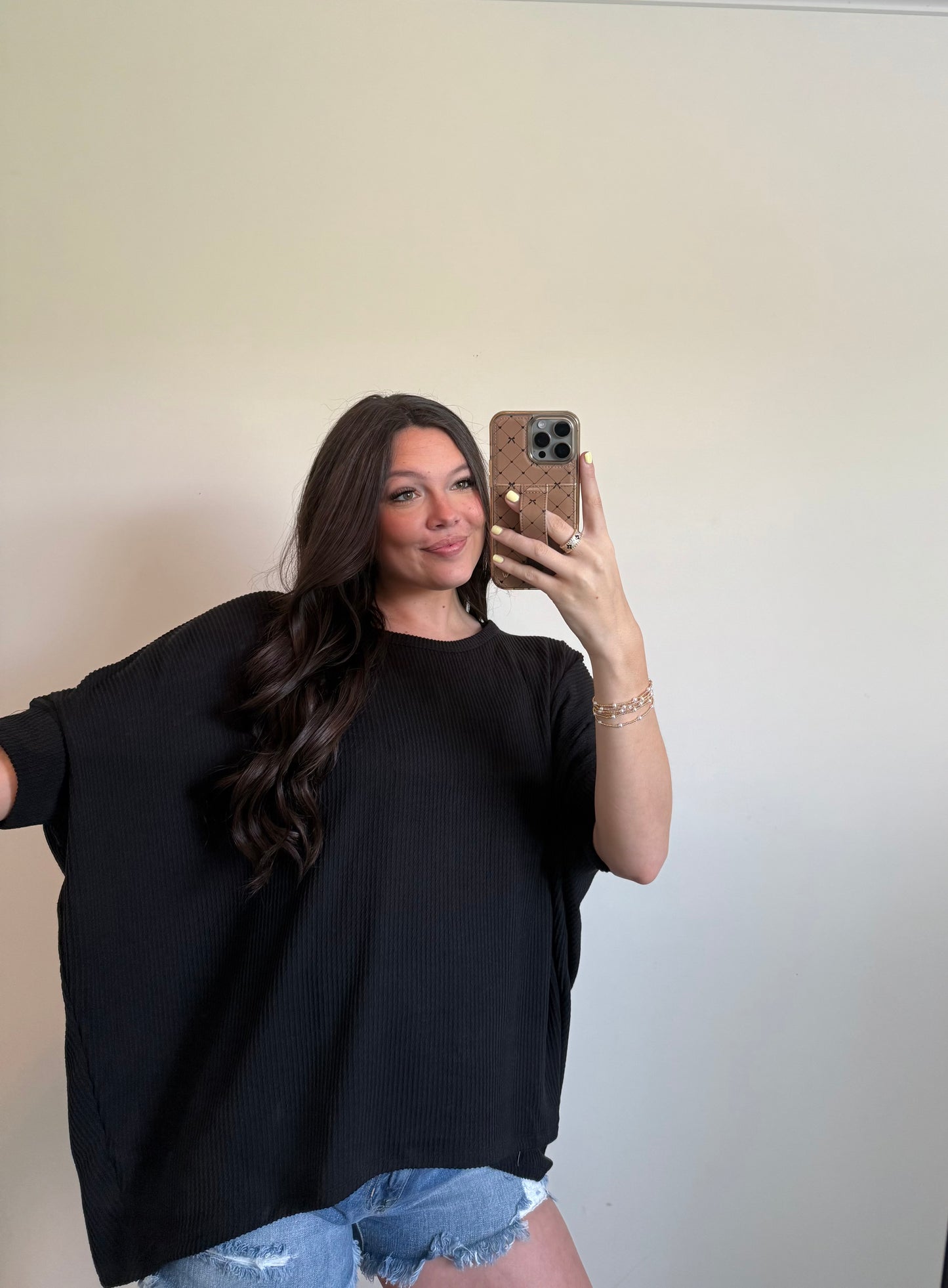 Oversized Relaxed Fit Top - Black
