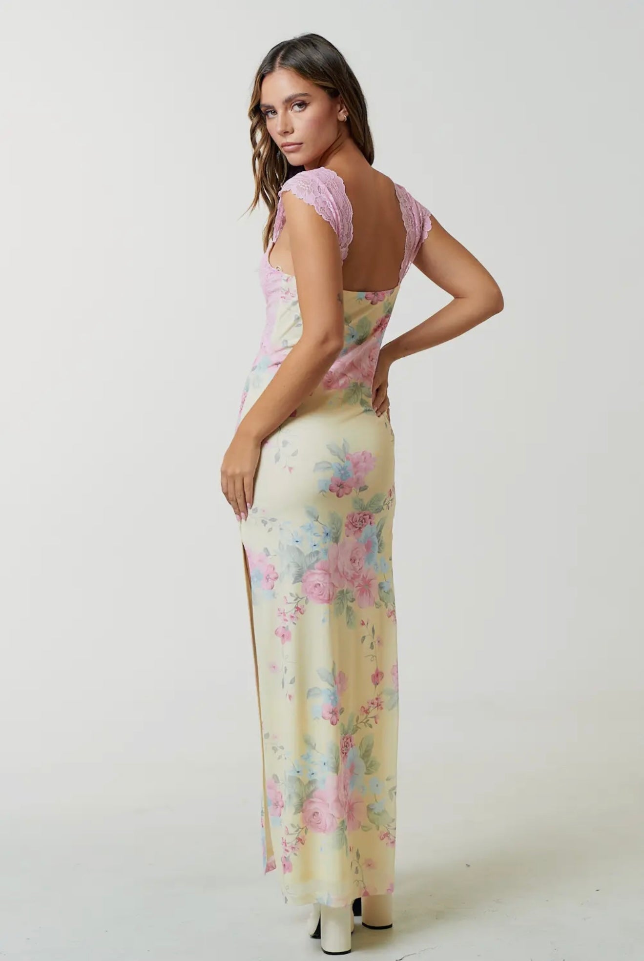 Lace Floral Maxi Dress