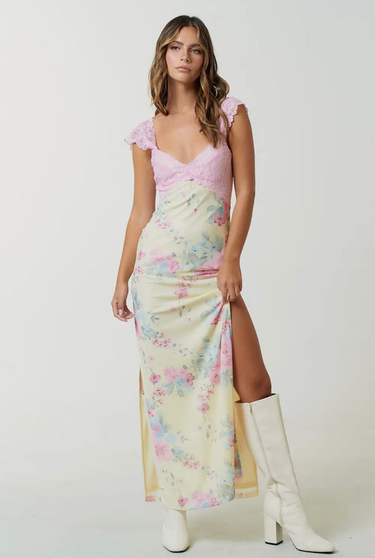 Lace Floral Maxi Dress