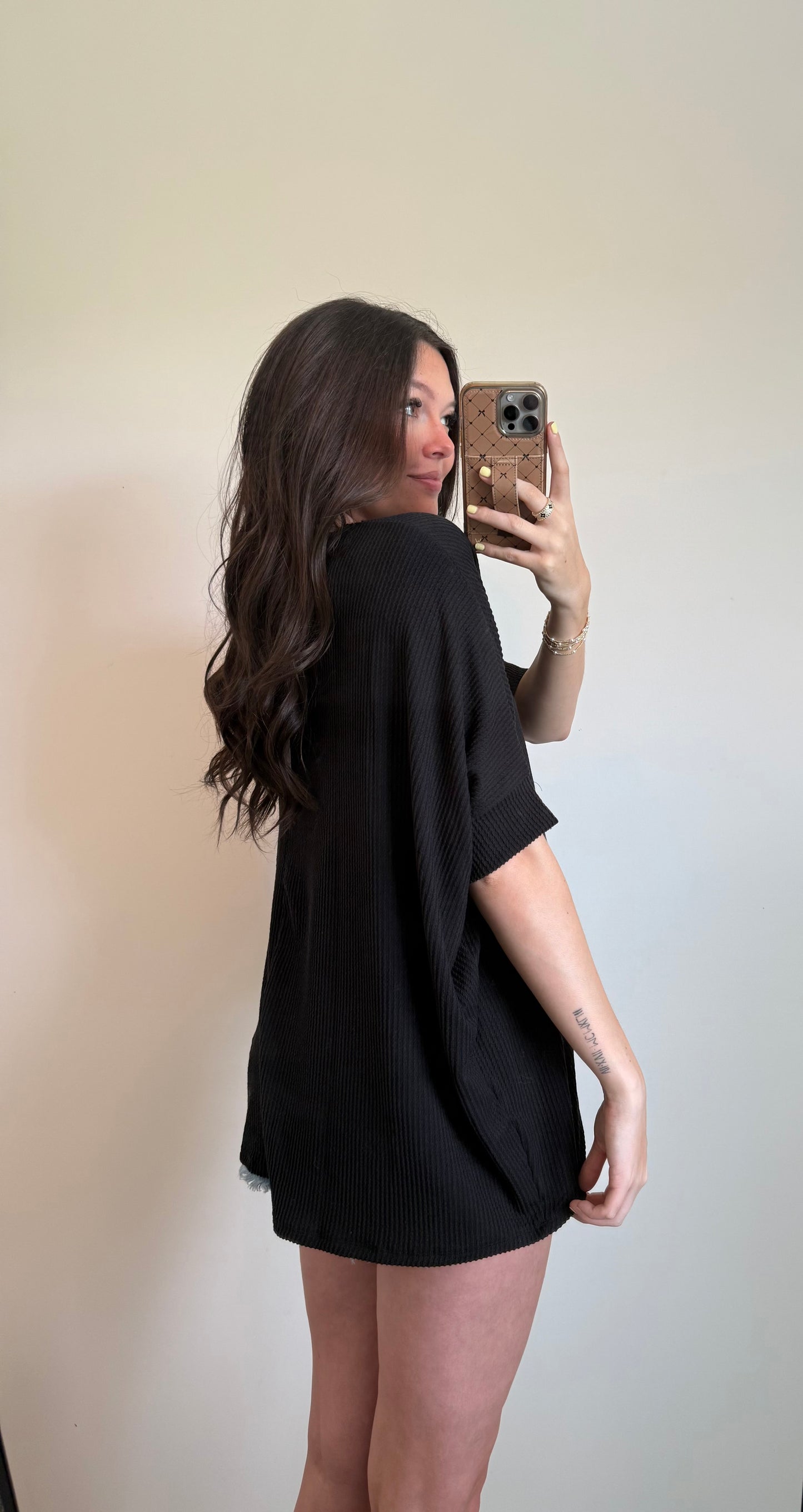 Oversized Relaxed Fit Top - Black