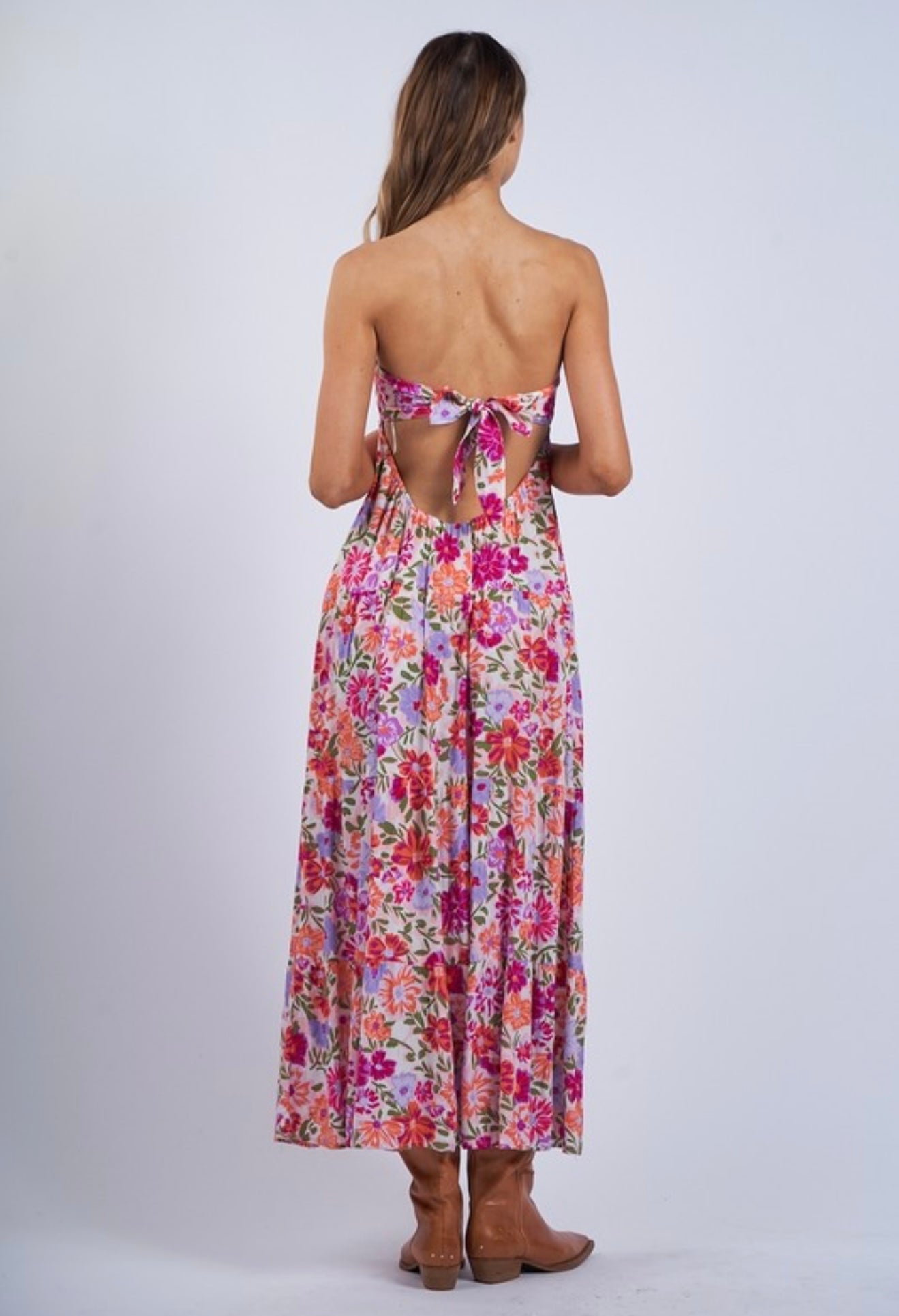 Floral Open Back Maxi Dress
